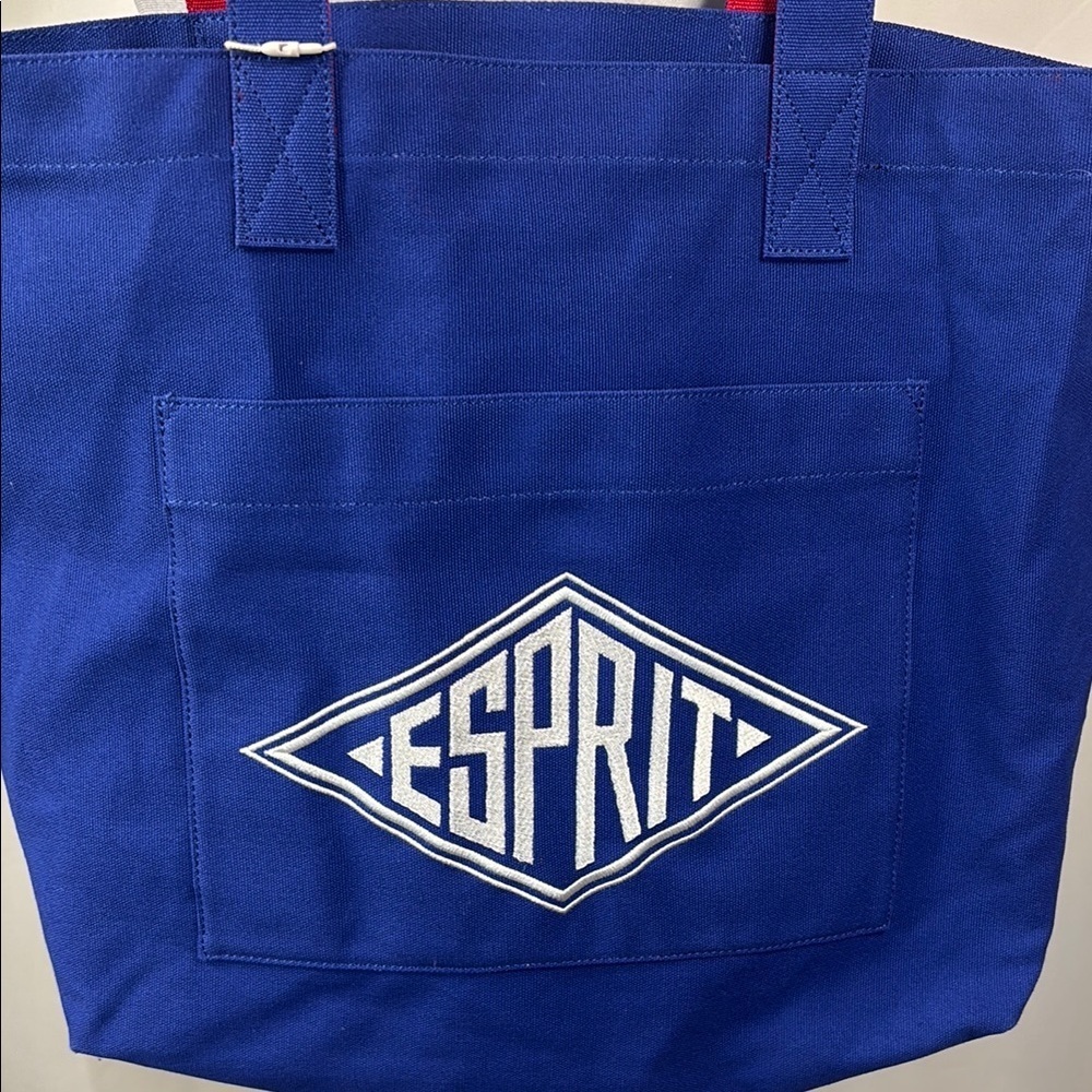Esprit Blue and Red Tote Bag - Picture 4 of 11